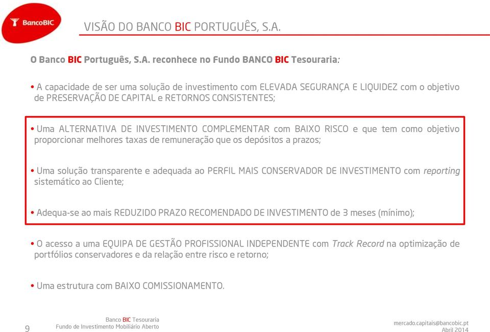 O Banco BIC Português, S.A.