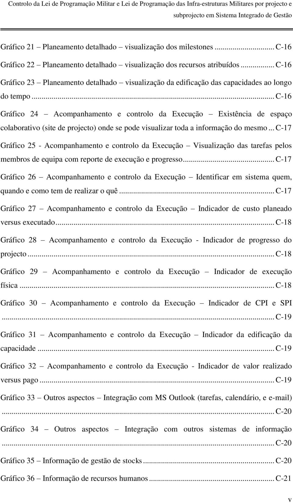 .. C-16 Gráfico 24 Acompanhamento e controlo da Execução Existência de espaço colaborativo (site de projecto) onde se pode visualizar toda a informação do mesmo.