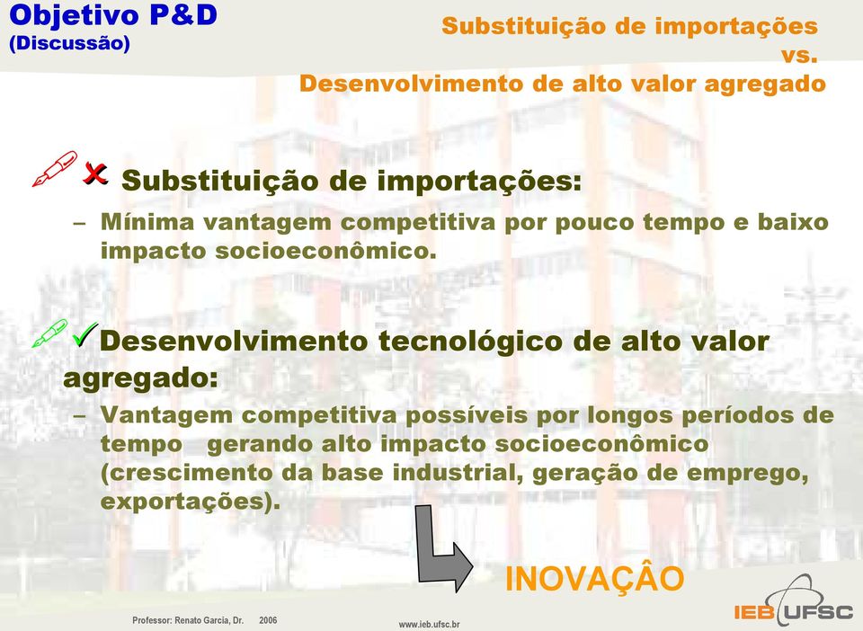 competitiva por pouco tempo e baixo impacto socioeconômico.