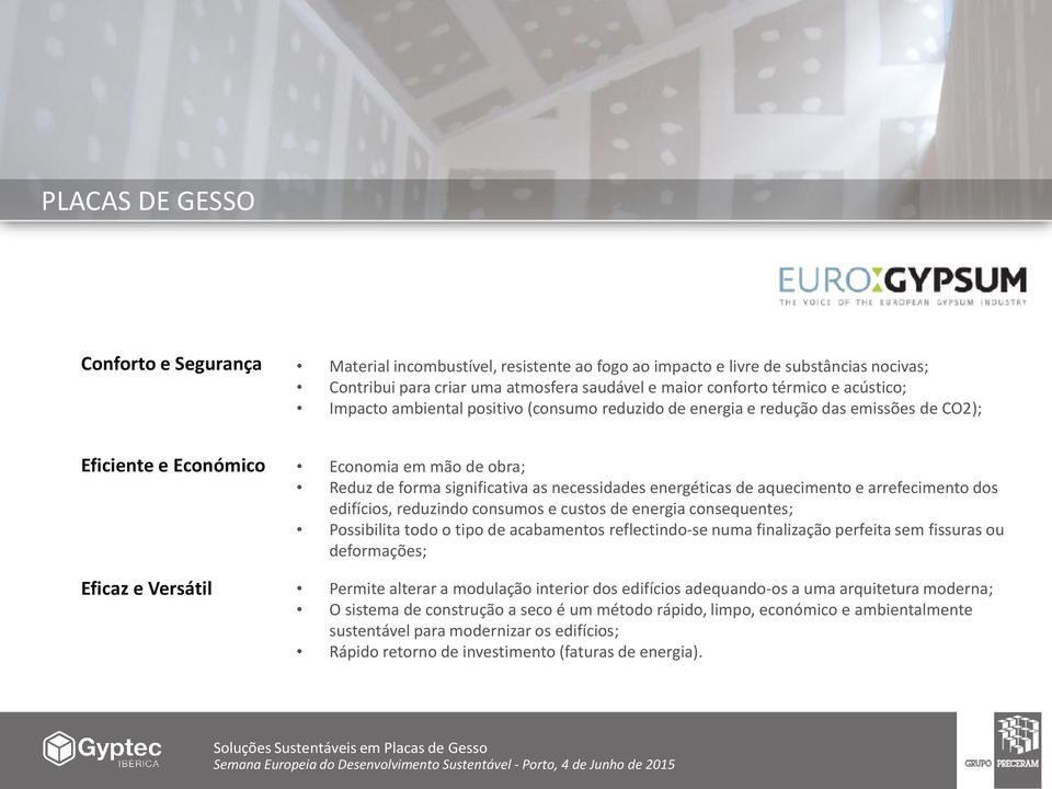 necessidades energéticas de aquecimento e arrefecimento dos edifícios, reduzindo consumos e custos de energia consequentes; Possibilita todo o tipo de acabamentos reflectindo-se numa finalização