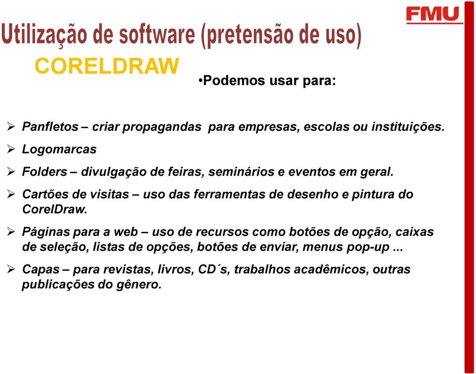 Cartões de visitas uso das ferramentas de desenho e pintura do CorelDraw.