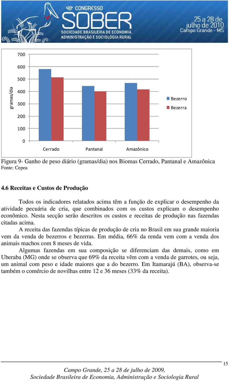 Nesta secção serão descritos os custos e receitas de produção nas fazendas citadas acima.