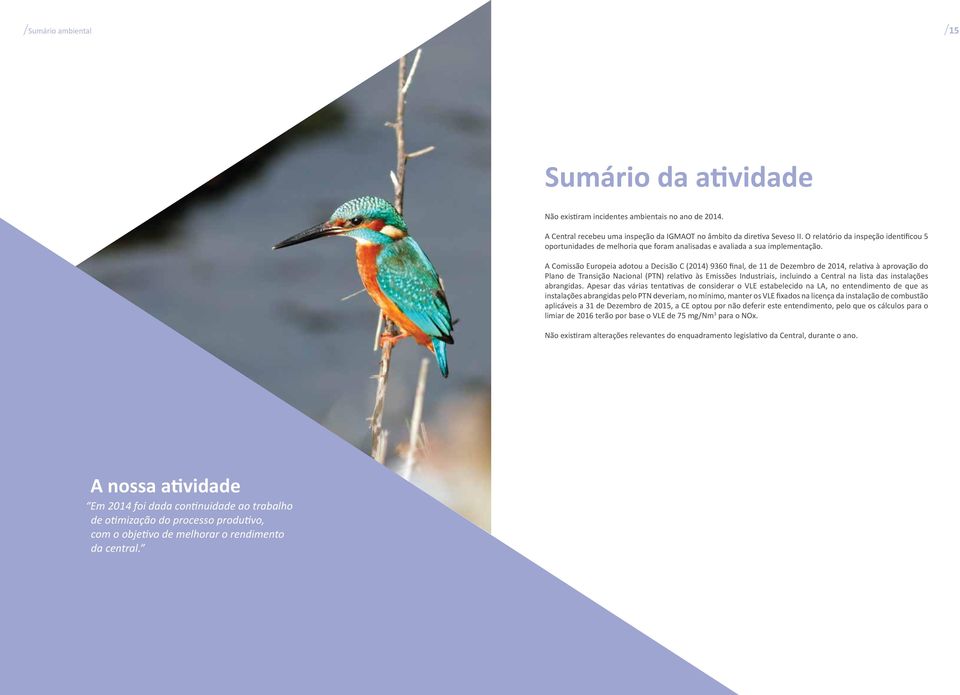 A Comissão Europeia adotou a Decisão C (2014) 9360 final, de 11 de Dezembro de 2014, relativa à aprovação do Plano de Transição Nacional (PTN) relativo às Emissões Industriais, incluindo a Central na