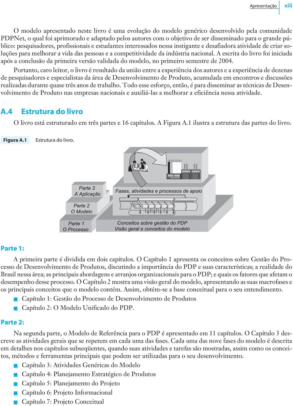 competitividade da indústria nacional. A escrita do livro foi iniciada após a conclusão da primeira versão validada do modelo, no primeiro semestre de 2004.