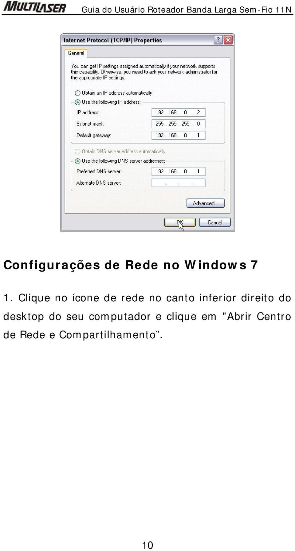 direito do desktop do seu computador e