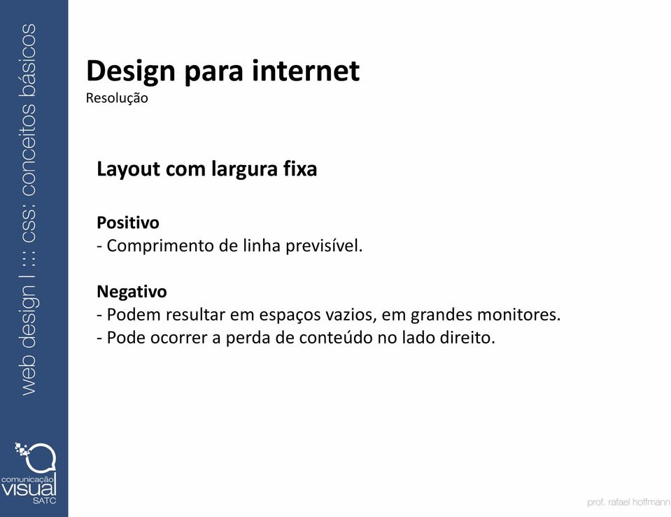 Negativo - Podem resultar em espaços vazios, em