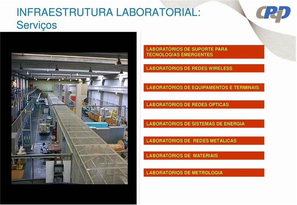 EQUIPAMENTOS E TERMINAIS LABORATÓRIOS DE REDES ÓPTICAS LABORATÓRIOS DE