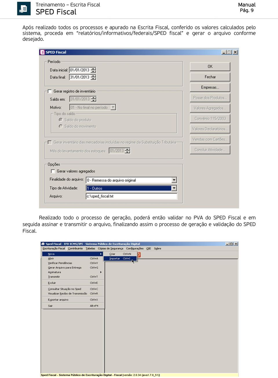 sistema, proceda em relatórios/informativos/federais/sped fiscal e gerar o arquivo conforme desejado.