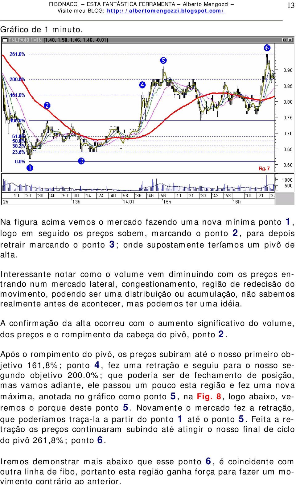 alta. Interessante notar como o volume vem diminuindo com os preços entrando num mercado lateral, congestionamento, região de redecisão do movimento, podendo ser uma distribuição ou acumulação, não