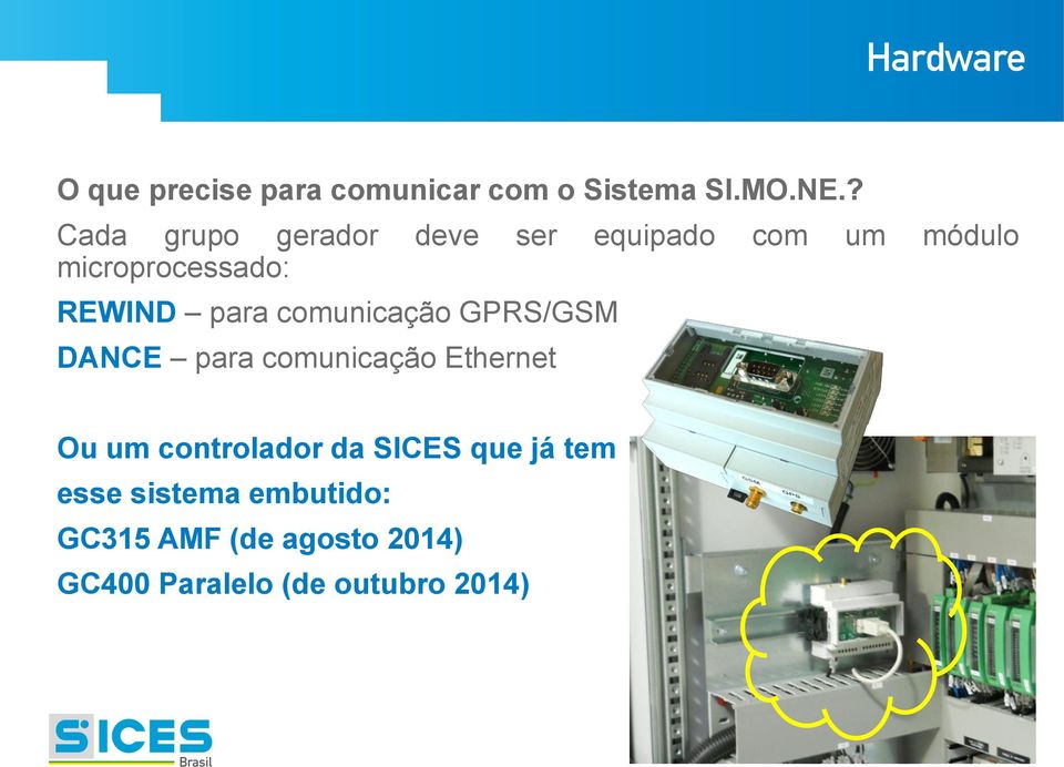 para comunicação GPRS/GSM DANCE para comunicação Ethernet Ou um controlador