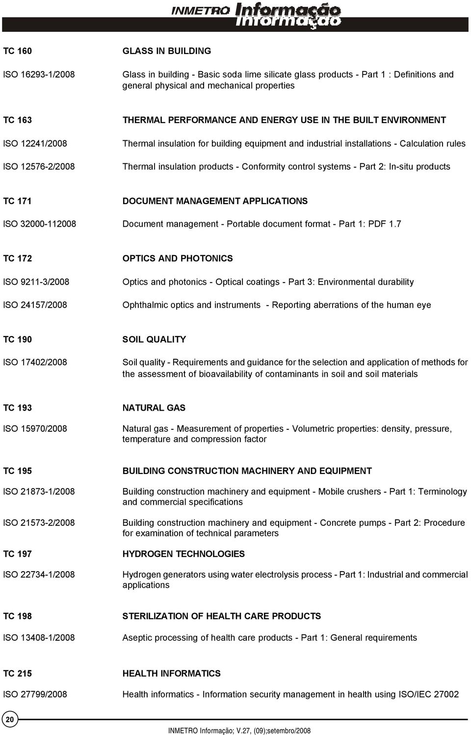 Conformity control systems - Part 2: In-situ products TC 171 DOCUMENT MANAGEMENT APPLlCATIONS ISO 32000-112008 Document management - Portable document format - Part 1: PDF 1.