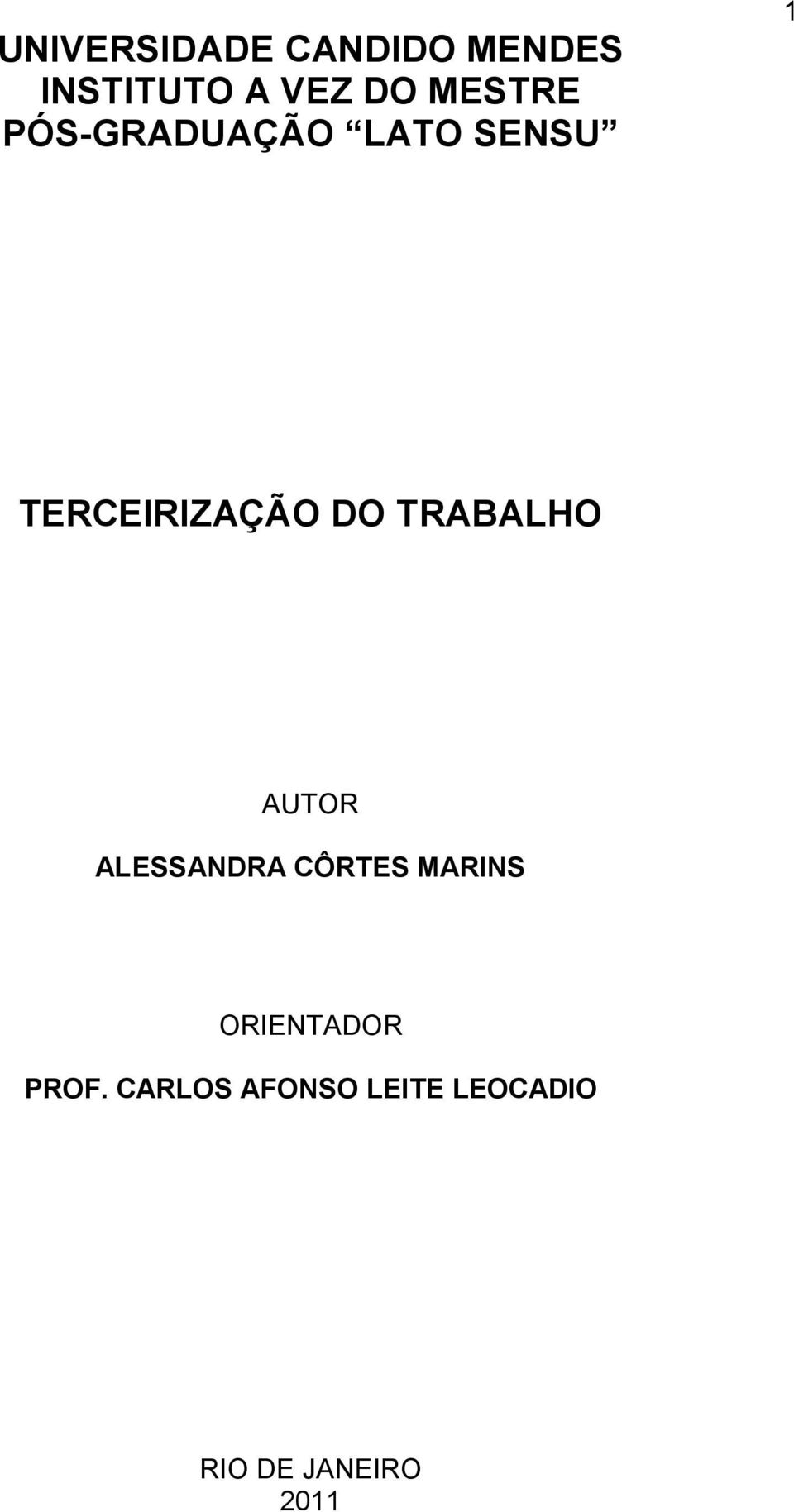 TRABALHO AUTOR ALESSANDRA CÔRTES MARINS ORIENTADOR