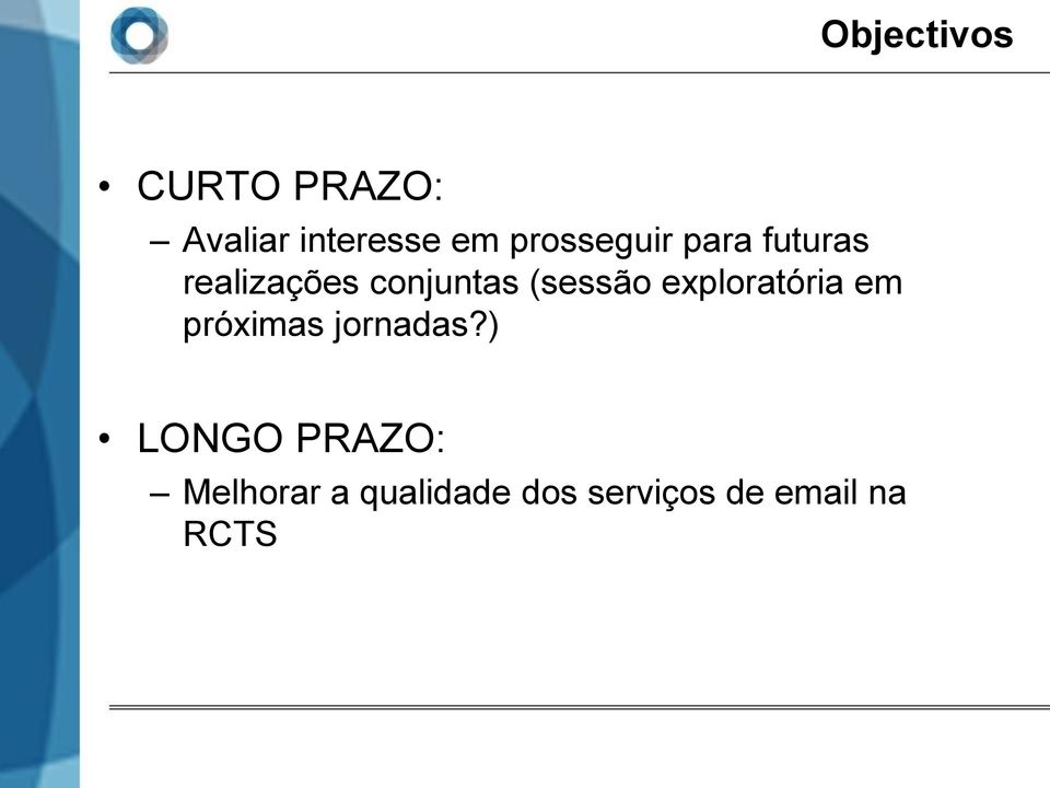 (sessão exploratória em próximas jornadas?