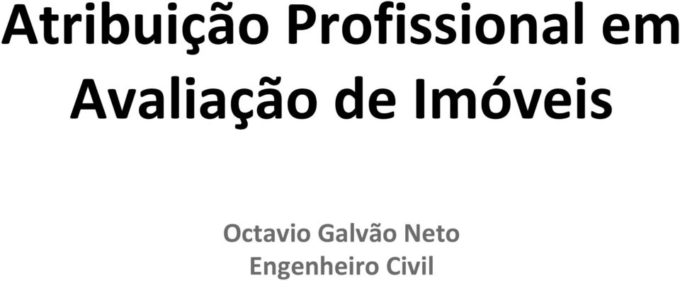 Avaliação de Imóveis