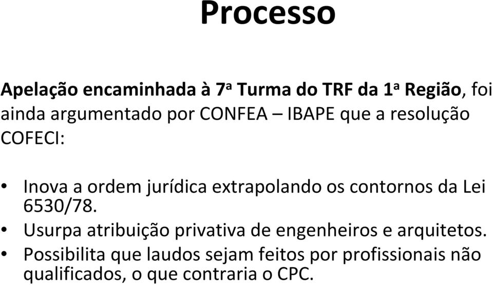 contornos da Lei 6530/78. Usurpa atribuição privativa de engenheiros e arquitetos.