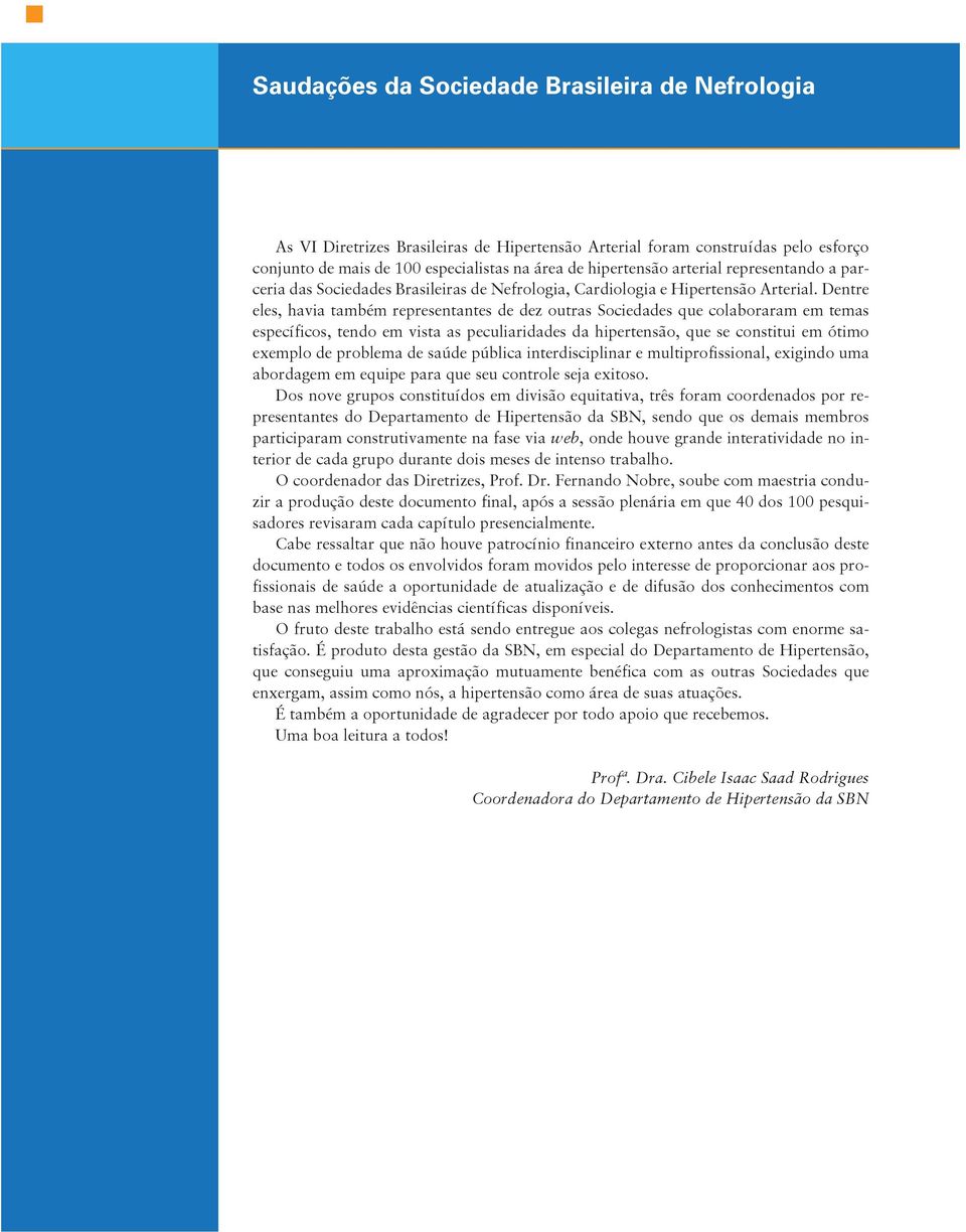 Dentre eles, havia também representantes de dez outras Sociedades que colaboraram em temas específicos, tendo em vista as peculiaridades da hipertensão, que se constitui em ótimo exemplo de problema