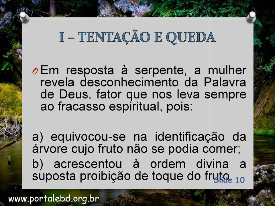 equivocou-se na identificação da árvore cujo fruto não se podia comer;