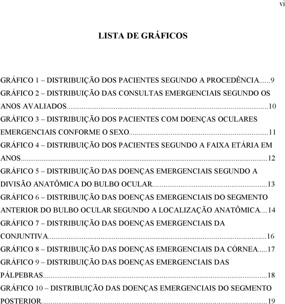 ..12 GRÁFICO 5 DISTRIBUIÇÃO DAS DOENÇAS EMERGENCIAIS SEGUNDO A DIVISÃO ANATÔMICA DO BULBO OCULAR.