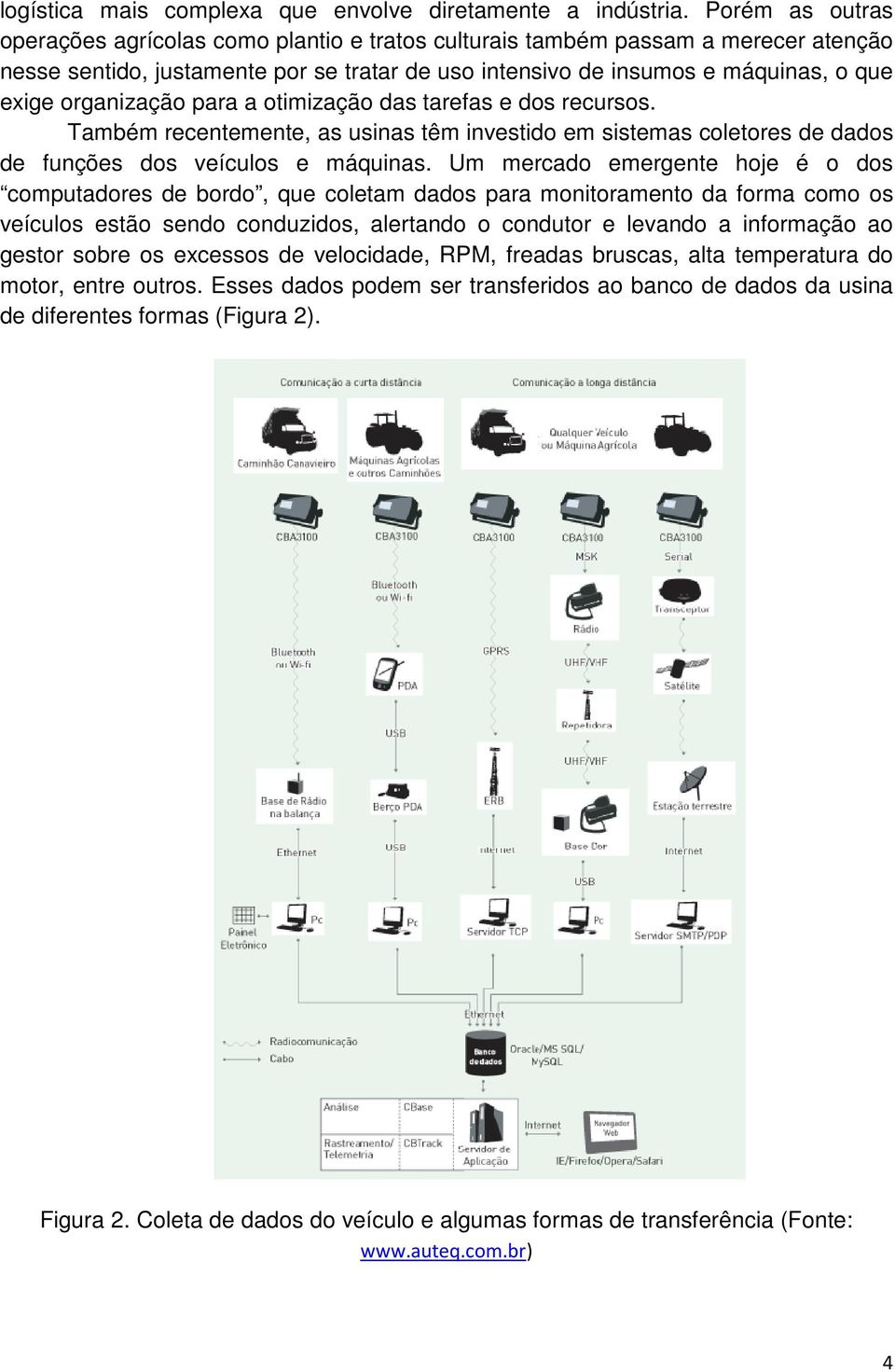 organização para a otimização das tarefas e dos recursos. Também recentemente, as usinas têm investido em sistemas coletores de dados de funções dos veículos e máquinas.