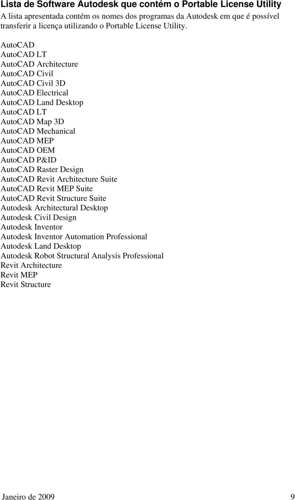 AutoCAD AutoCAD LT AutoCAD Architecture AutoCAD Civil AutoCAD Civil 3D AutoCAD Electrical AutoCAD Land Desktop AutoCAD LT AutoCAD Map 3D AutoCAD Mechanical AutoCAD MEP AutoCAD OEM AutoCAD