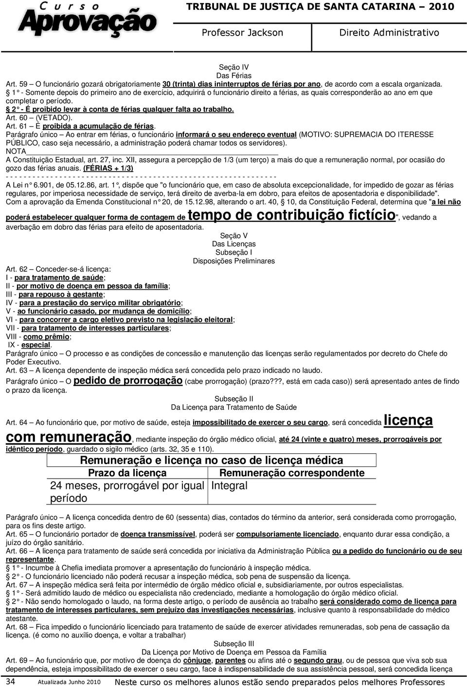 2 - É proibido levar à conta de férias qualquer falta ao trabalho. Art. 60 (VETADO). Art. 61 É proibida a acumulação de férias.