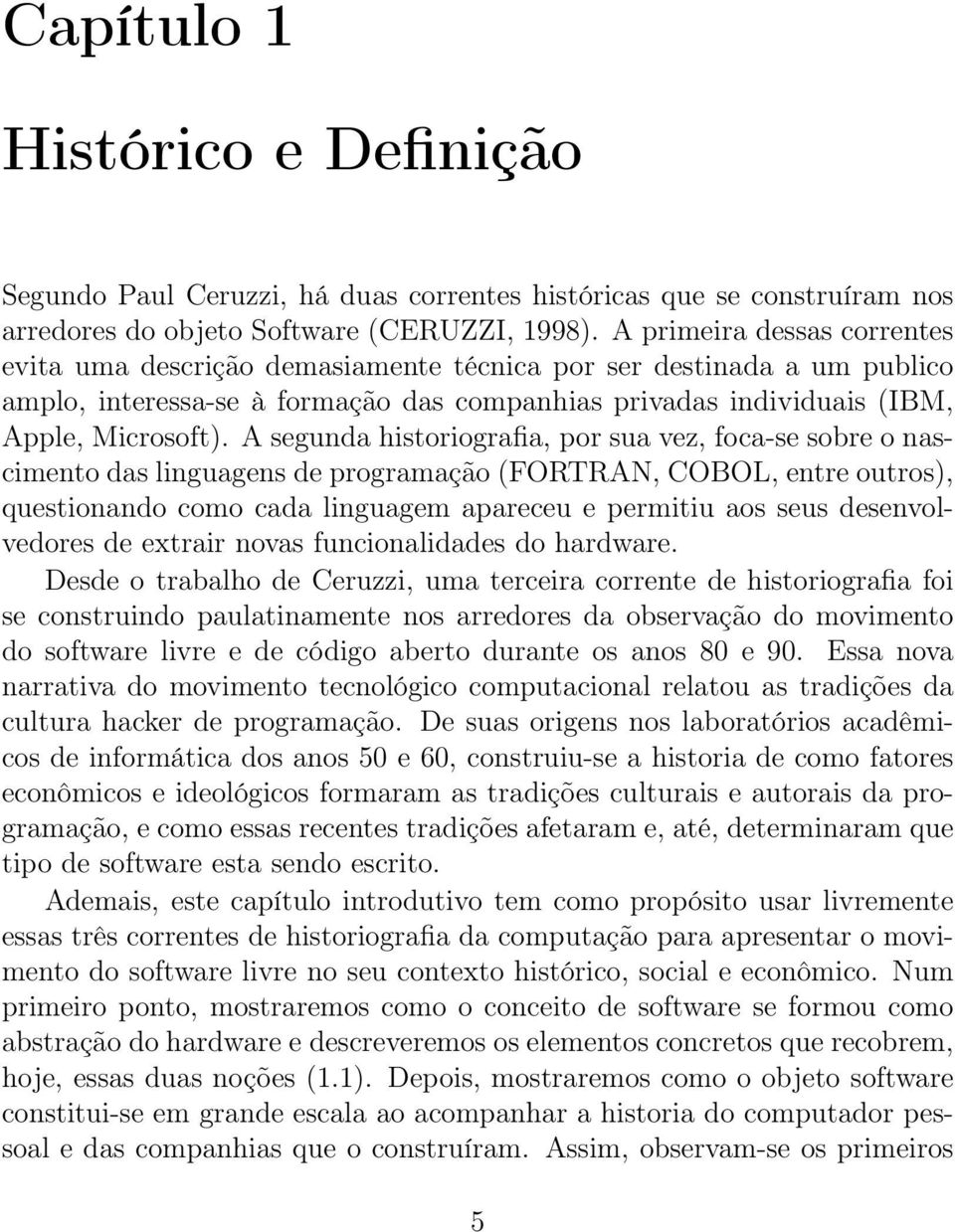 A segunda historiografia, por sua vez, foca-se sobre o nascimento das linguagens de programação (FORTRAN, COBOL, entre outros), questionando como cada linguagem apareceu e permitiu aos seus