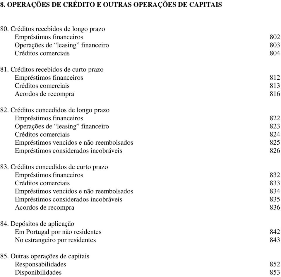 Créditos concedidos de longo prazo Empréstimos financeiros Operações de leasing financeiro Créditos comerciais Empréstimos vencidos e não reembolsados Empréstimos considerados incobráveis 83.