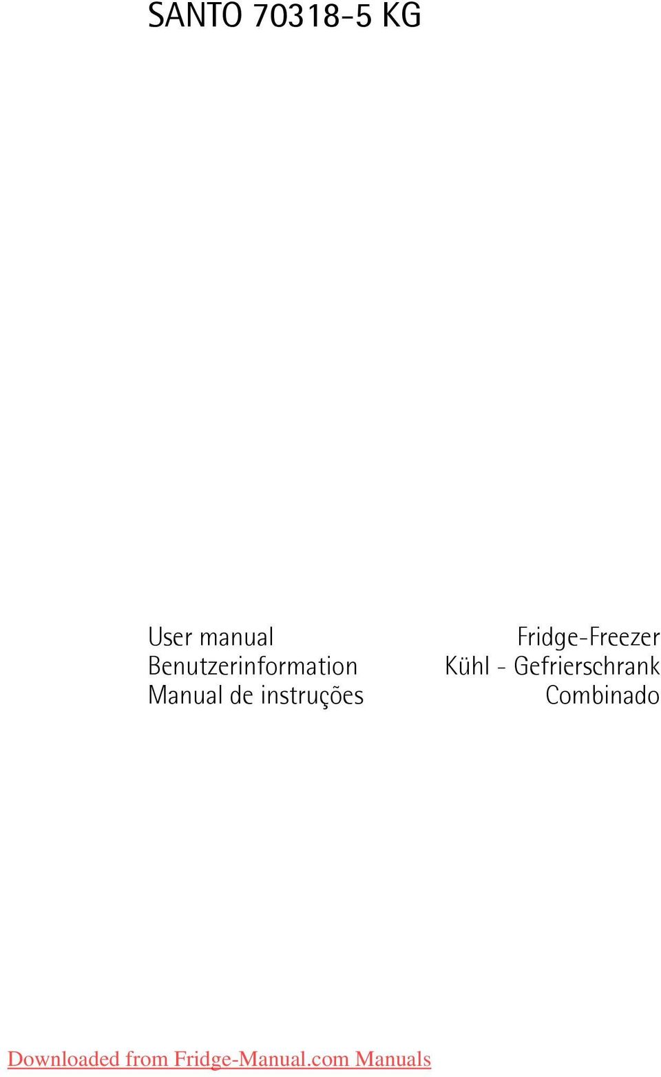 de instruções Fridge-Freezer