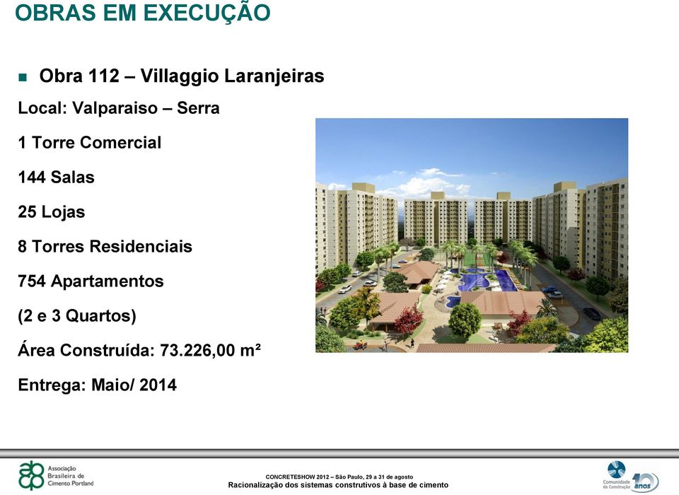 25 Lojas 8 Torres Residenciais 754 Apartamentos (2 e