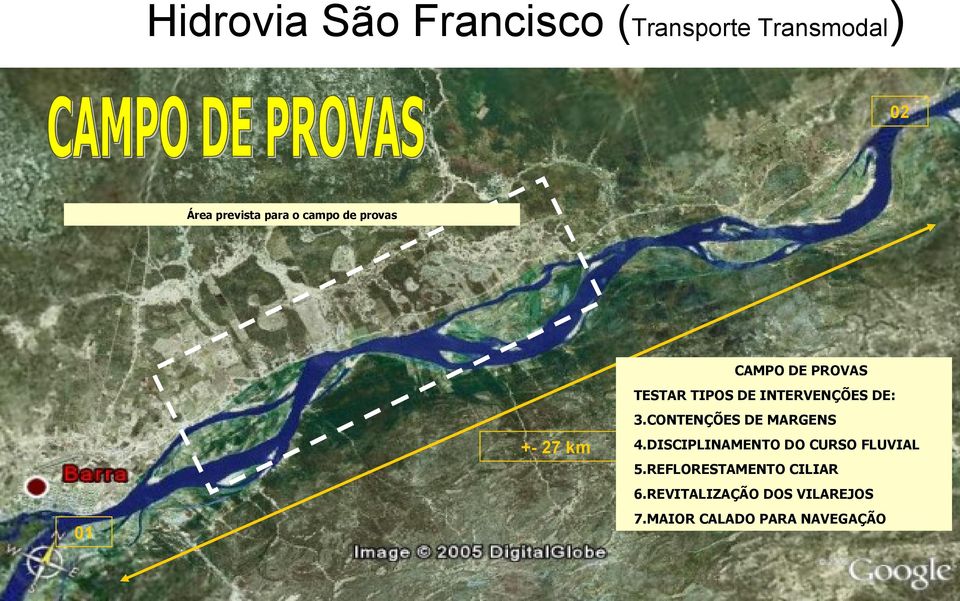 CONTENÇÕES DE MARGENS +- 27 km 4.DISCIPLINAMENTO DO CURSO FLUVIAL 5.