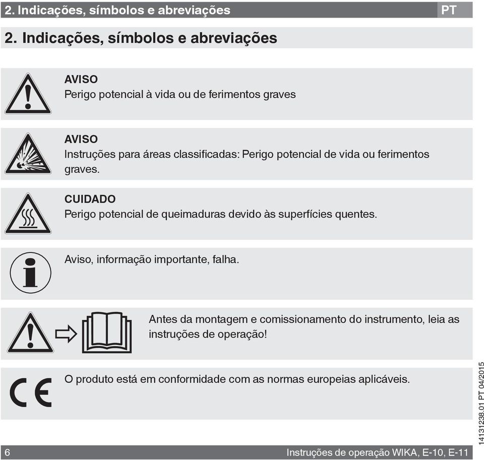 classificadas: Perigo potencial de vida ou ferimentos graves.