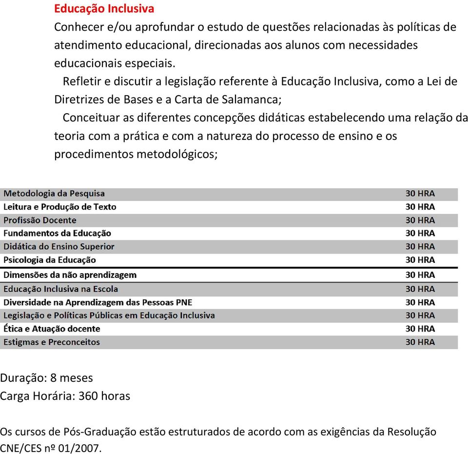 Refletir e discutir a legislação referente à Educação Inclusiva, como a Lei de Diretrizes de Bases e a Carta de Salamanca; Conceituar as