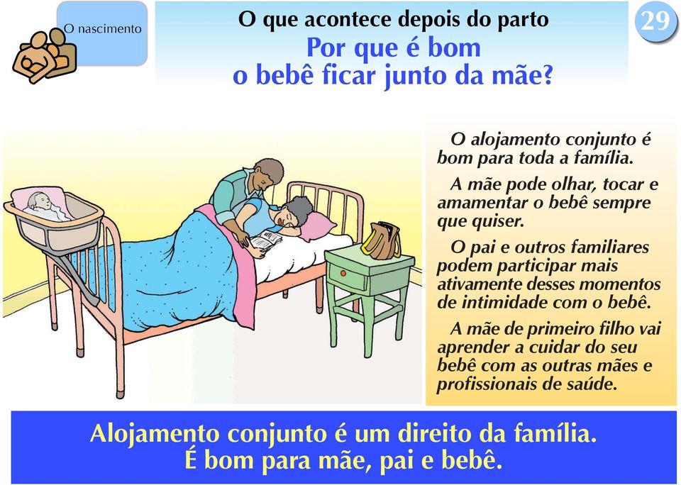 O pai e outros familiares podem participar mais ativamente desses momentos de intimidade com o bebê.