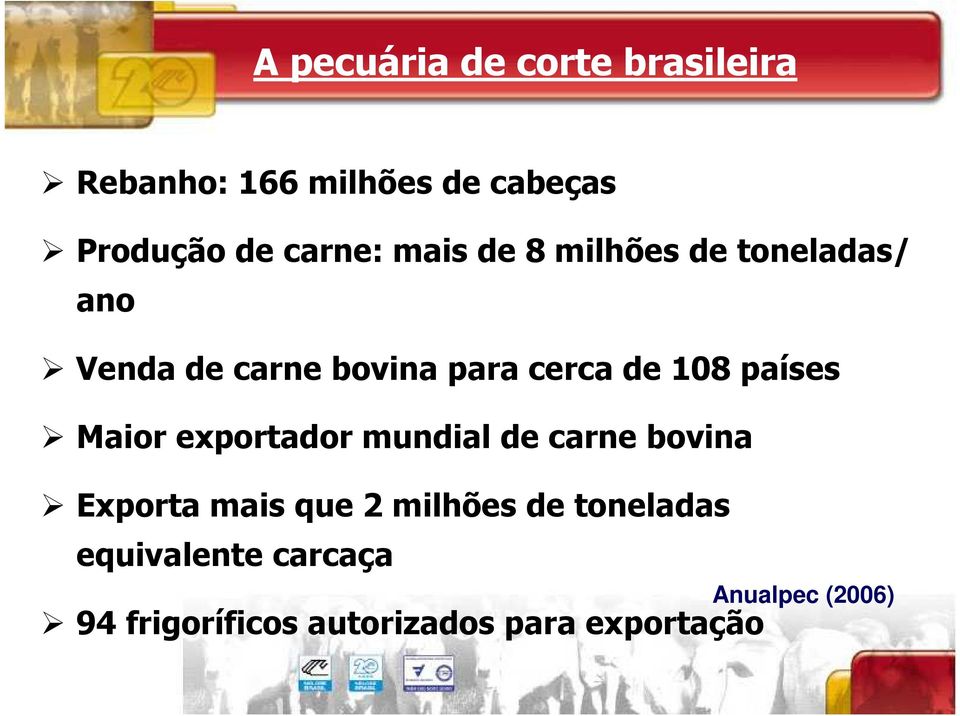 países Maior exportador mundial de carne bovina Exporta mais que 2 milhões de