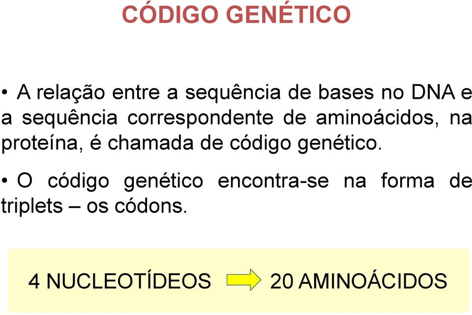 chamada de código genético.