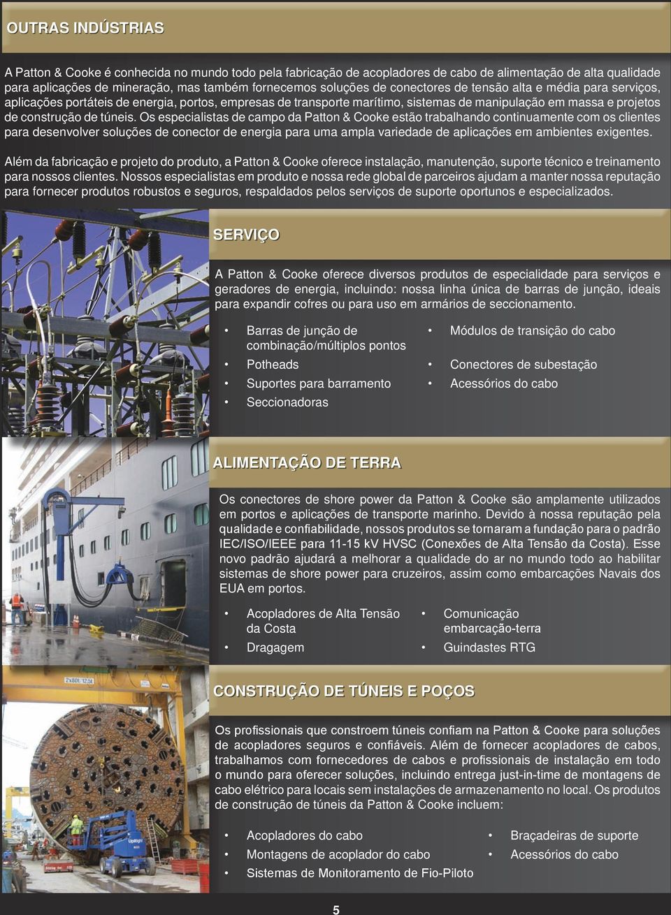 Os especialistas de campo da Patton & Cooke estão trabalhando continuamente com os clientes para desenvolver soluções de conector de energia para uma ampla variedade de aplicações em ambientes