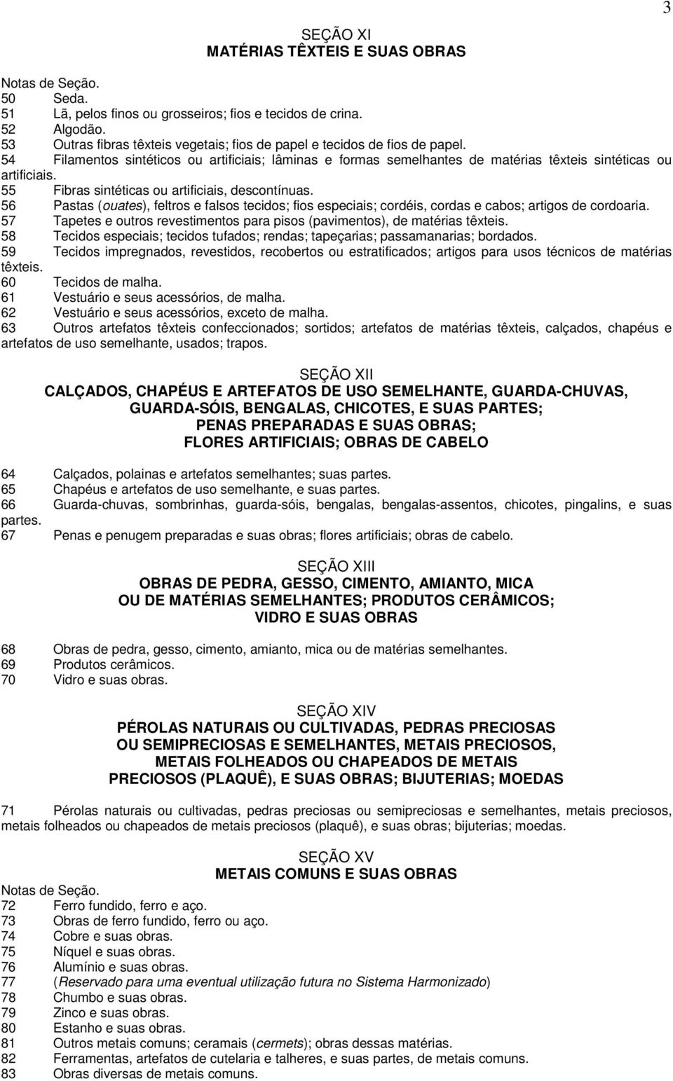 55 Fibras sintéticas ou artificiais, descontínuas. 56 Pastas (ouates), feltros e falsos tecidos; fios especiais; cordéis, cordas e cabos; artigos de cordoaria.