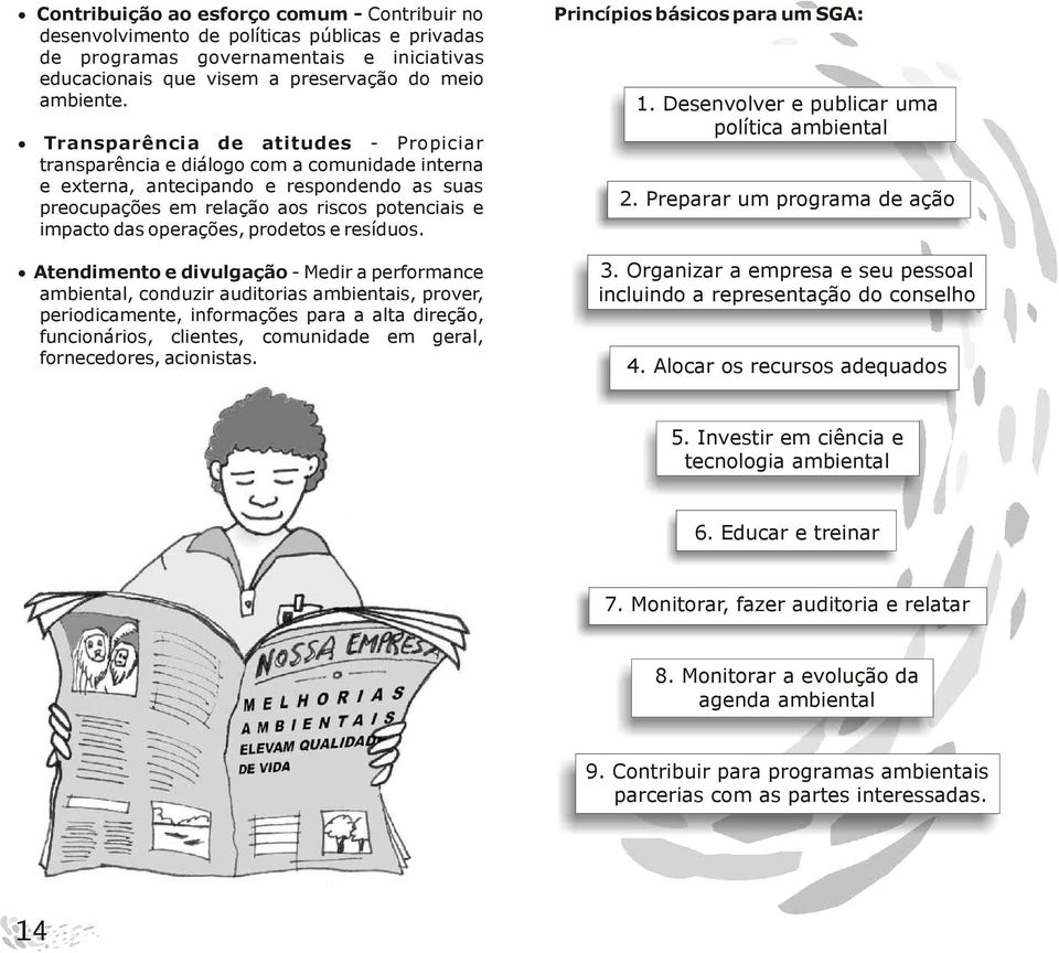 operações, prodetos e resíduos.