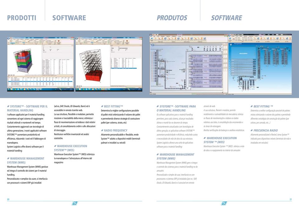 Costantemente aggiornati con tecnologie di ultima generazione, i nostri applicativi software SYSTORE aumentano produttività ed efficienza, riducendo i costi ed il fabbisogno di manodopera.