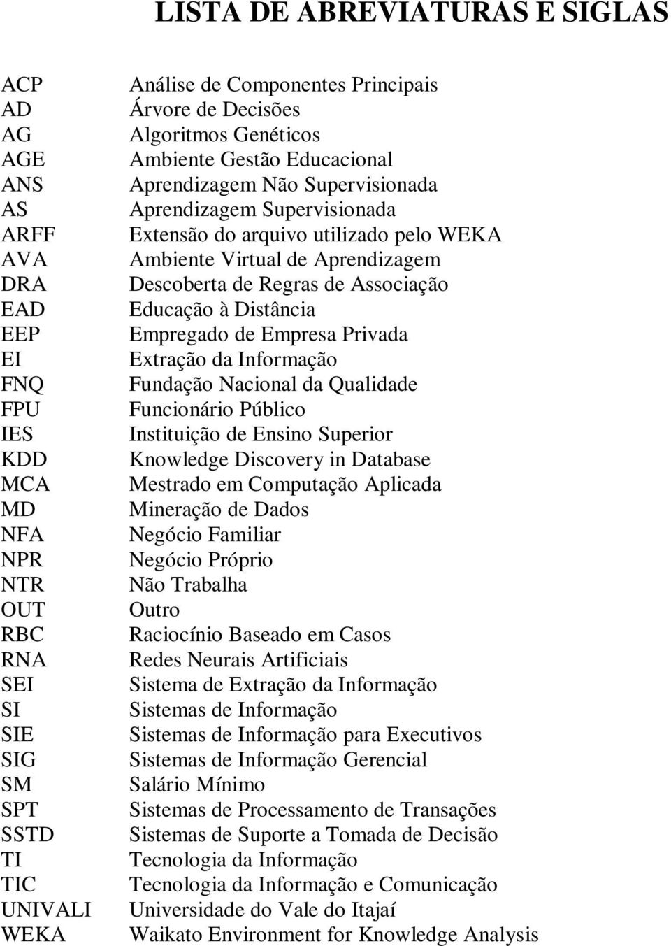 Aprendizagem Descoberta de Regras de Associação Educação à Distância Empregado de Empresa Privada Extração da Informação Fundação Nacional da Qualidade Funcionário Público Instituição de Ensino