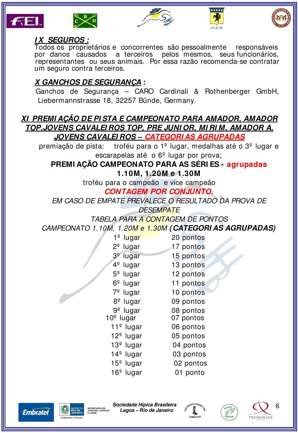 XI PREMIAÇÃO DE PISTA E CAMPEONATO PARA AMADOR, AMADOR TOP,JOVENS CAVALEIROS TOP, PRE JUNIOR, MIRIM, AMADOR A, JOVENS CAVALEIROS CATEGORIAS AGRUPADAS premiação de pista: troféu para o 1º lugar,