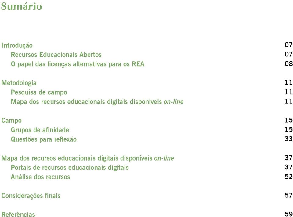 Questões para reflexão Mapa dos recursos educacionais digitais disponíveis on-line Portais de recursos