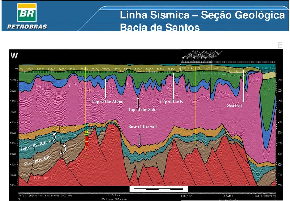 the K Sea bed Base of the Salt Top of the