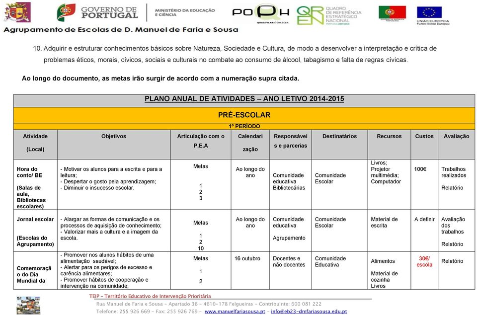 PLANO ANUAL DE 