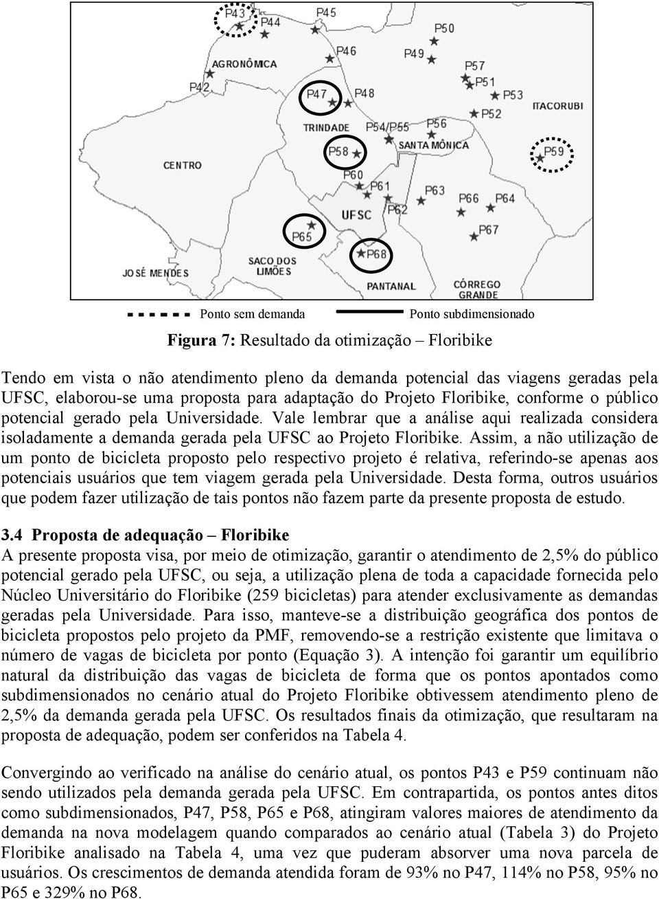 Vale lembrar que a análise aqui realizada considera isoladamente a demanda gerada pela UFSC ao Projeto Floribike.