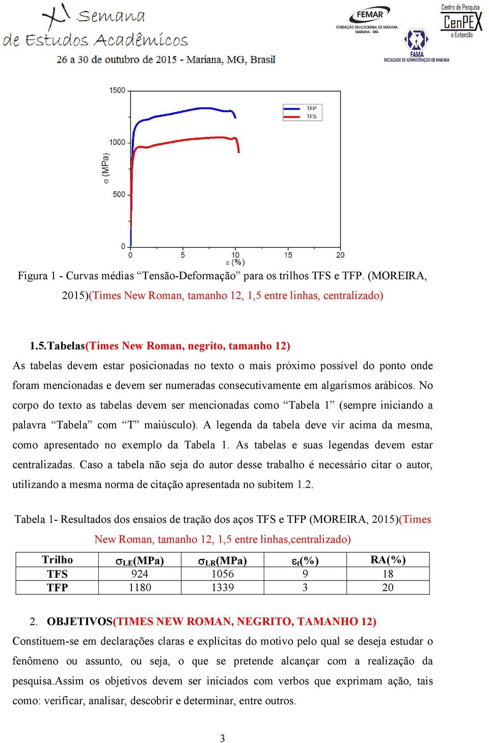 entre linhas, centralizado) 1.5.