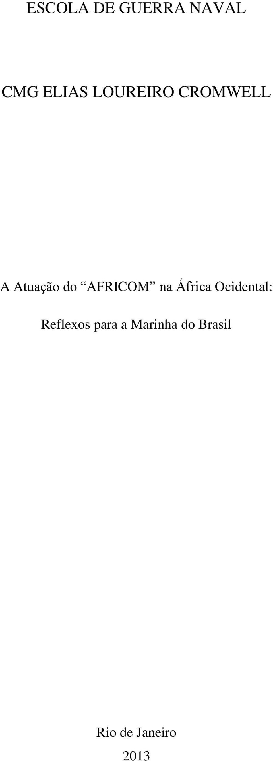 AFRICOM na África Ocidental: