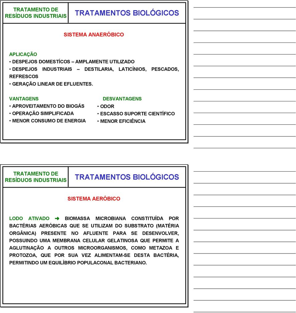 BIOMASSA MICROBIANA CONSTITUÍDA POR BACTÉRIAS AERÓBICAS QUE SE UTILIZAM DO SUBSTRATO (MATÉRIA ORGÂNICA) PRESENTE NO AFLUENTE PARA SE DESENVOLVER, POSSUINDO UMA MEMBRANA