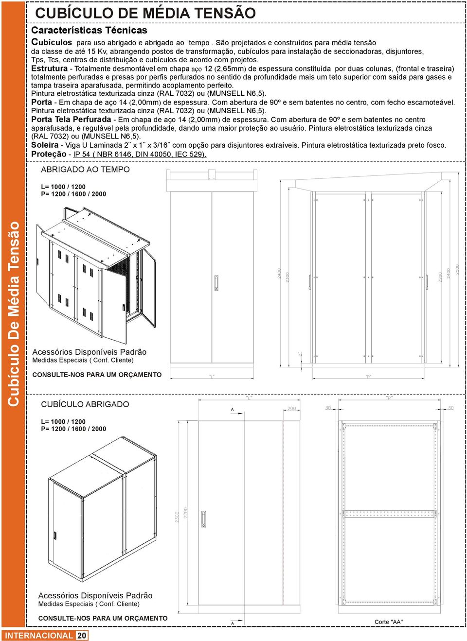 cubículos de acordo com projetos.