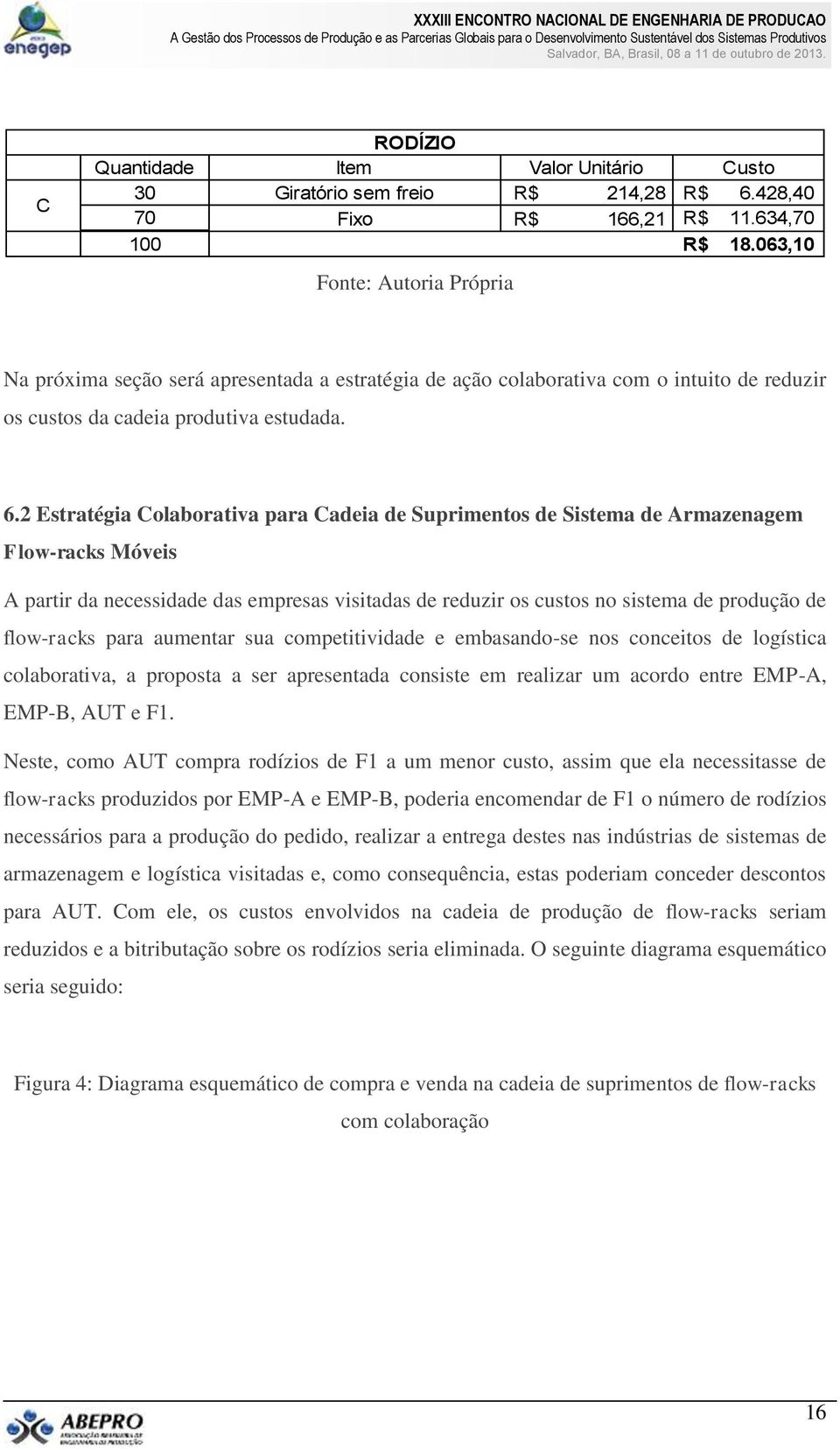 2 Estratégia Colaborativa para Cadeia de Suprimentos de Sistema de Armazenagem Flow-racks Móveis A partir da necessidade das empresas visitadas de reduzir os custos no sistema de produção de